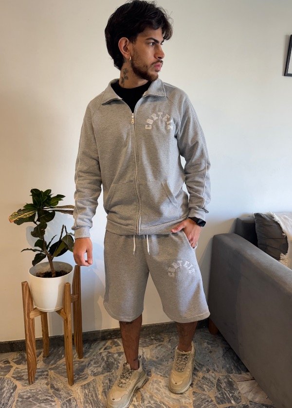 Producto - Conjunto Corteiz Gris Campera Y Bermuda - 0