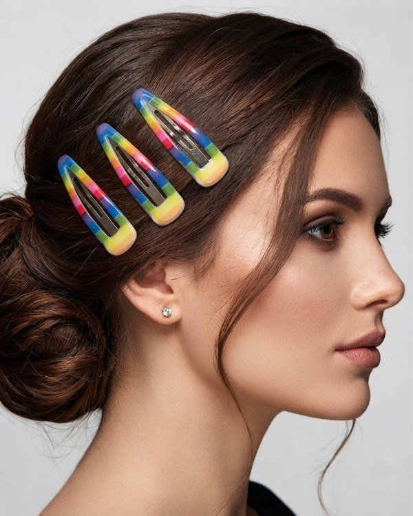 Producto - Hebillas De Pelo Tic Tac Arcoiris Niña Mujer Pack X 10 unidades - 0