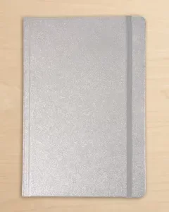 Producto - Cuaderno A5 Tapa Dura Glitter plateado