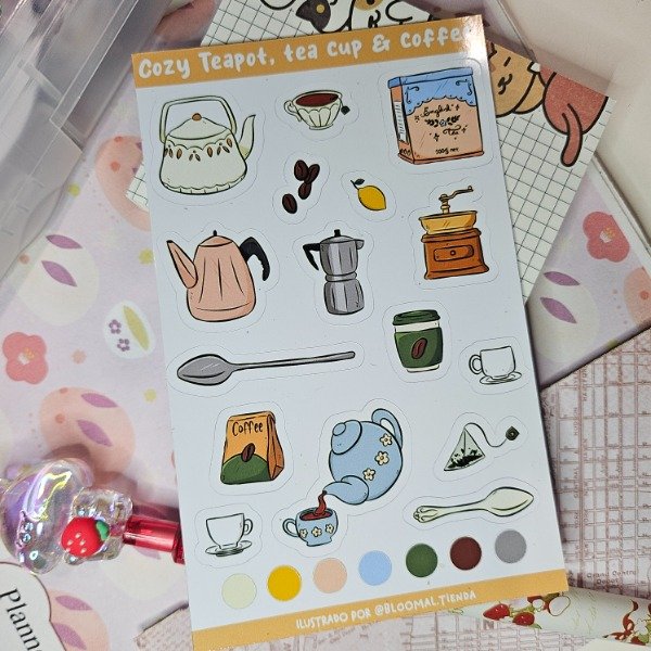Producto - Plancha de Stickers Cozy Teapot