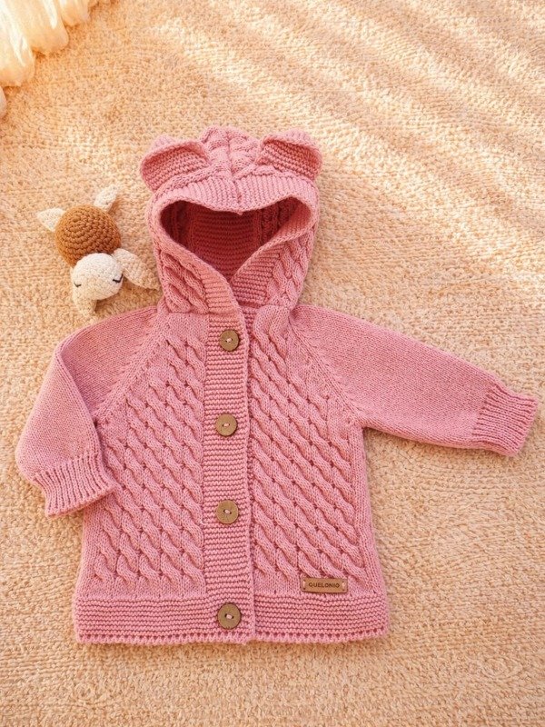Producto - CAMPERA OREJITAS ROSA VIEJO