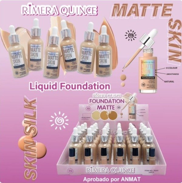 Producto - BASE LIQUIDA FLUIDA CON VITAMINA C - RIMERA QUINCE - CAJA DE 24 UNIDADES
