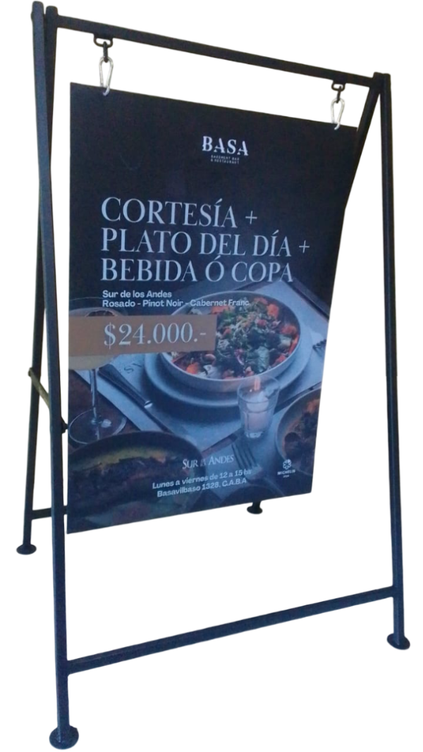 Producto - Cartel caballete plegable 100 x 60 - GRAFICA GRATIS AMBAS CARAS