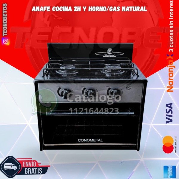 Producto - ANAFE COCINA 2H + HORNO/G NATURAL/ENVASADO