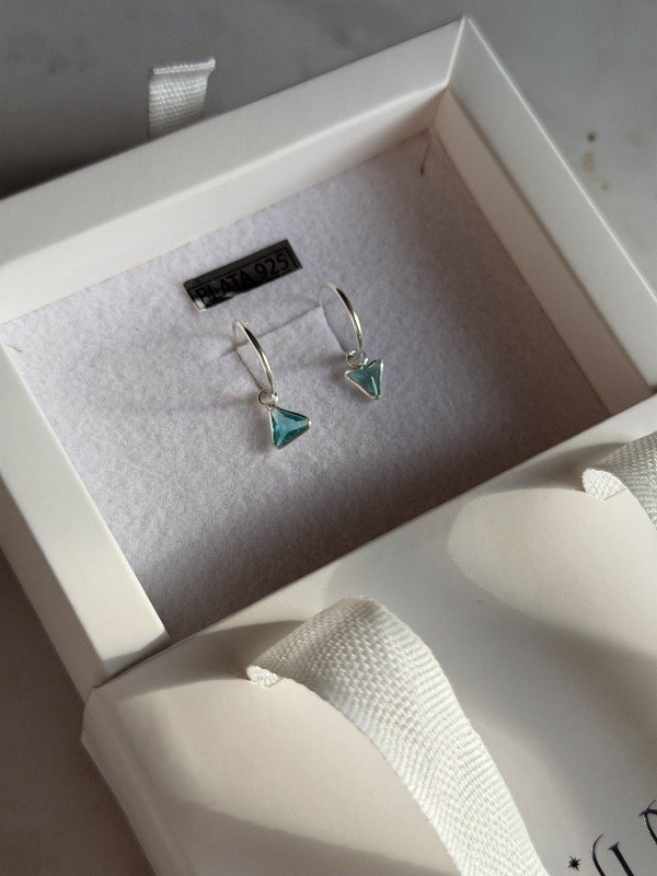Producto - Argollas triangle light blue - 2