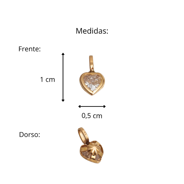 Producto - Conjunto Cadena y dije Punto de luz Corazón Blanco 5mm oro 18kt - 6