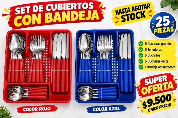 Producto - Set de cubiertos con bandeja - 0