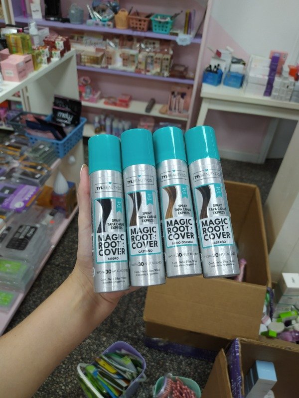 Producto - Spray para canas/raíces castaño, negro y rubio oscuro