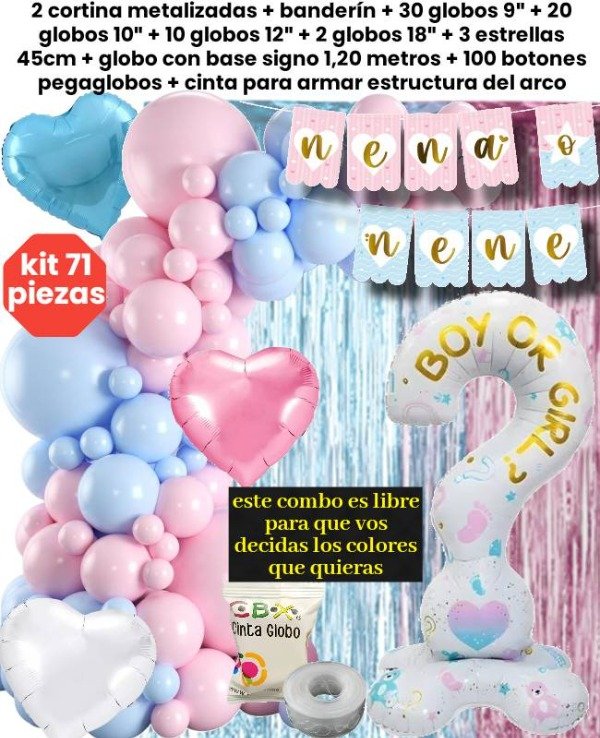 Producto - Kit 71 piezas revelación de genero