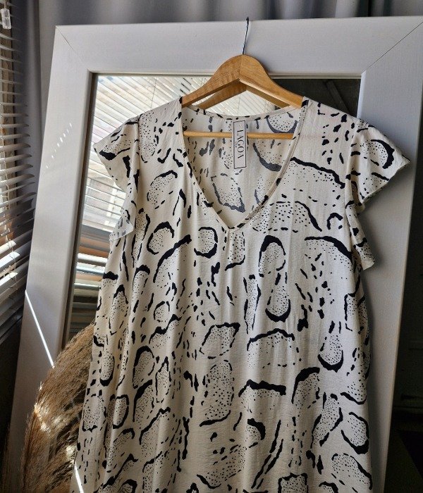 Producto - V08 vestido print crema