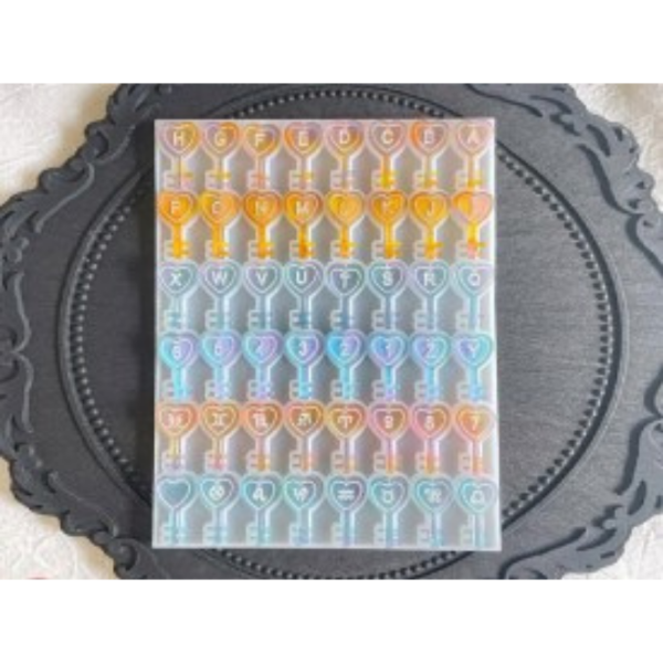 Producto - MOLDE SILICONA MINI LLAVES CORAZON LETRAS + NUMEROS + SIGNOS ZODIACO BM4064