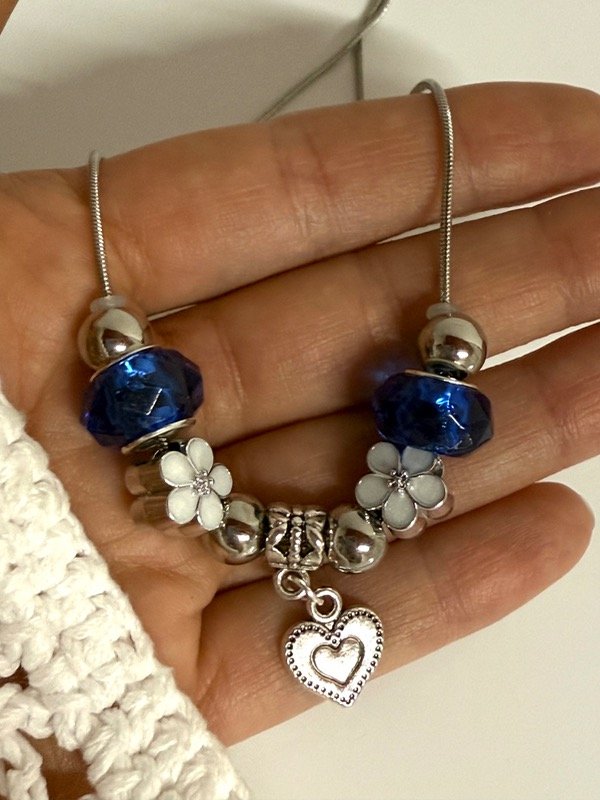 Producto - C410 Collar tipo Pandora con charms y cadena fina acero quirúrgico