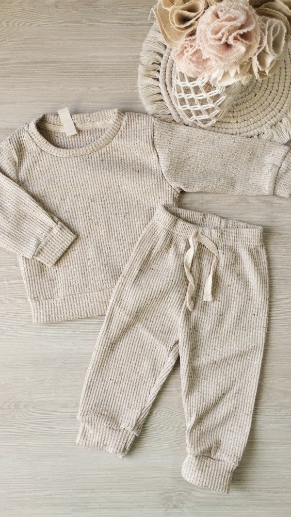 Producto - Conjunto de waffle jaspeado BEIGE