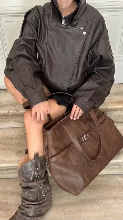 Producto - Campera Sienna - Simil Cuero Chocolate