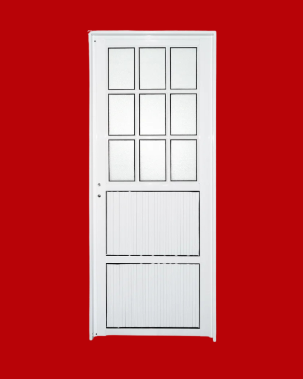 Producto - Puerta Aluminio Acanalado 25mm 1/2 Vidrio