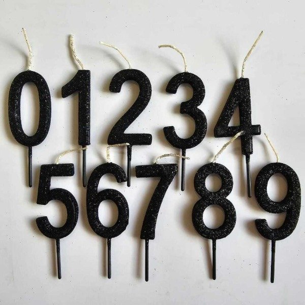 Producto - VELA NUMERO PLASTICA GIBRE NEGRO