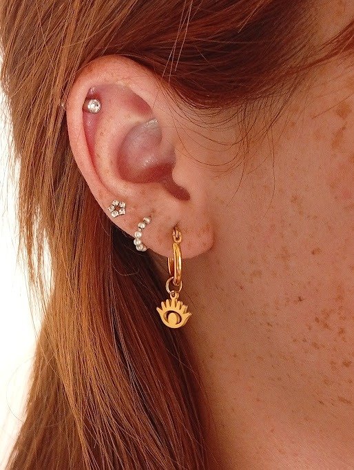 Producto - Argollas OJITO PROTECTOR - Acero dorado