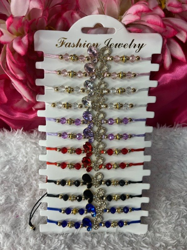 Producto - Pulsera hilo mariposas strass dorada