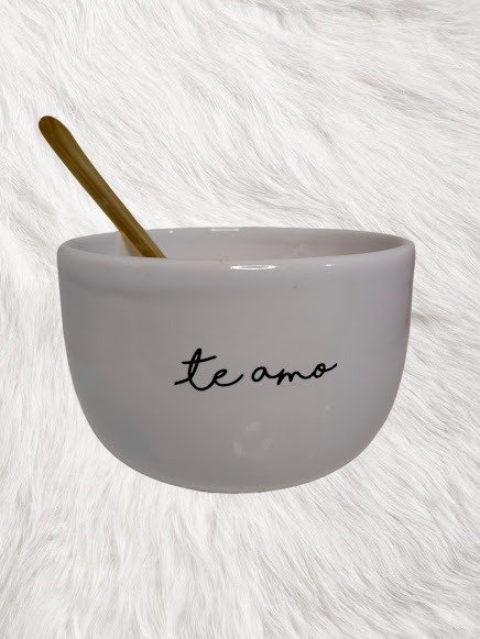 Producto - Tazón blanco + cucharon