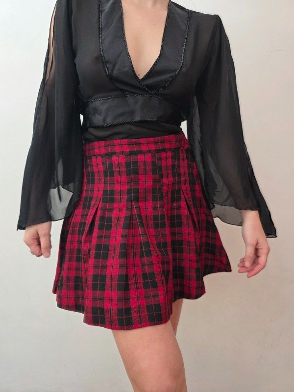 Producto - Falda Tartan Negra y Roja