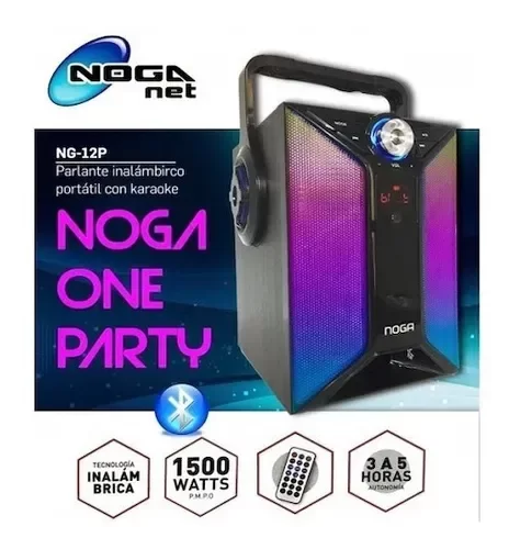Producto - Parlante Inalámbrico Portátil Noga One Party Ng-12p 1500Wts (OUTLET)