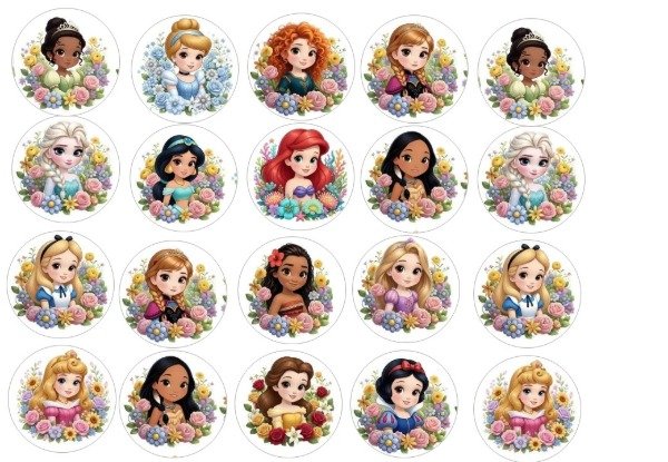 Producto - LAMINA PRINCESAS VARIAS 2