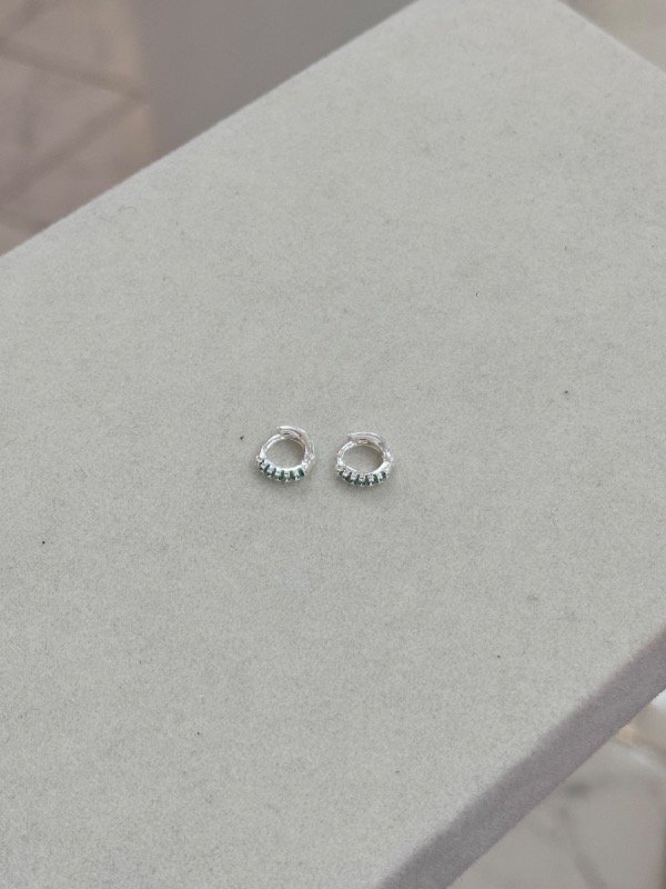 Producto - Aros Cubano Italiano Con Micropave Verde - 1