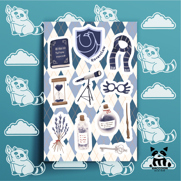 Producto - Plancha de Stickers Ravenclaw  - Harry Potter