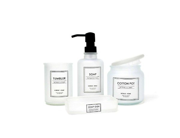 Producto - Set de baño  x4 piezas vidrio SATINADO