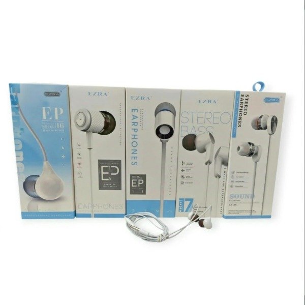Producto - Auriculares EZRA Manos Libres + Control de Volumen  en Caja EP25-EP17-EP14-EP11.