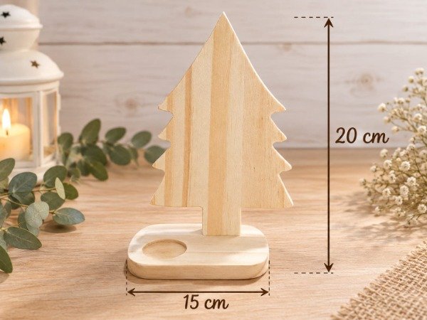 Producto - Pino de Madera Porta Vela 22 x 15