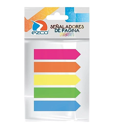 Producto - Notas adhesivas  Señalador 5 col. plasticas Ezco  x 125un