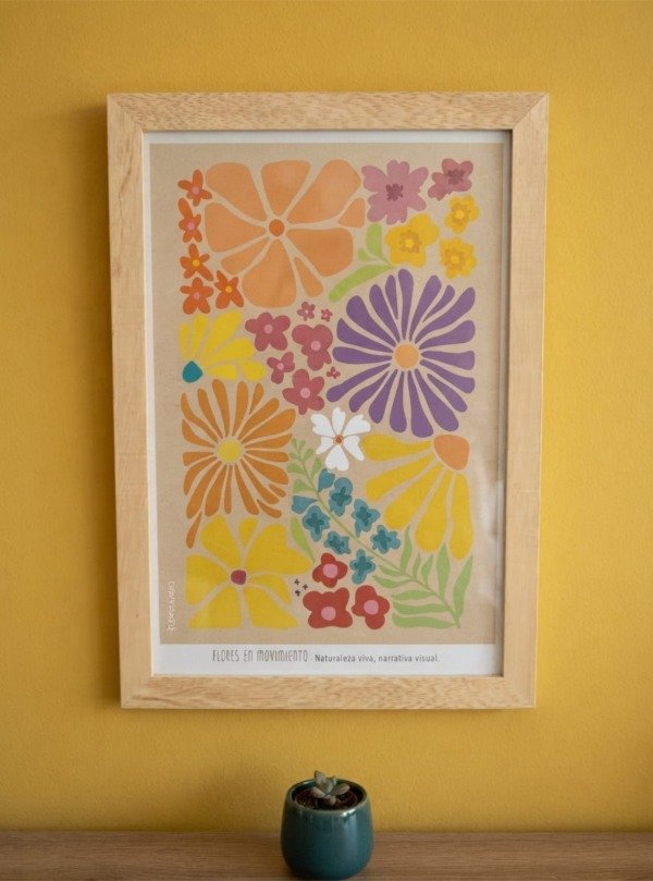 Producto - Cuadro / Flores en movimiento / Multicolor - 0