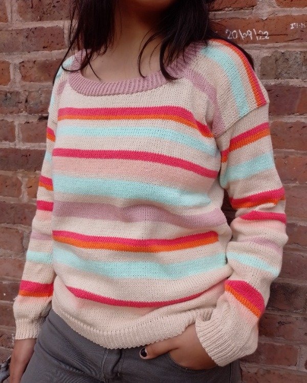 Producto - Sweater hilo Escote redondo / Beige (Talle M)