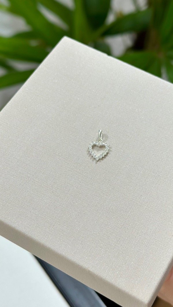 Producto - Dije corazón con circonias plata 900
