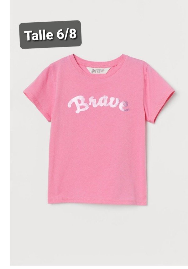 Remera manga corta  HyM 6/8  rosa