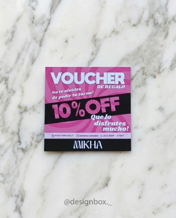 Producto - 150 tarjetas 7cm "Voucher de regalo"