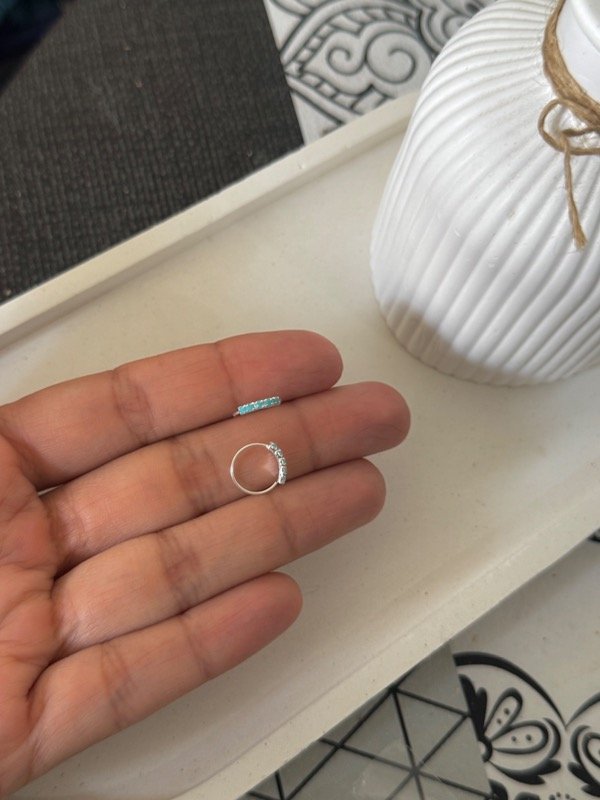 Producto - Argollita cubic celeste 10mm