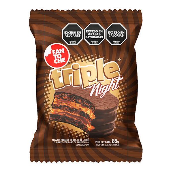 Producto - Alfajor Fantoche Triple Night NEGRO x 12 unidades