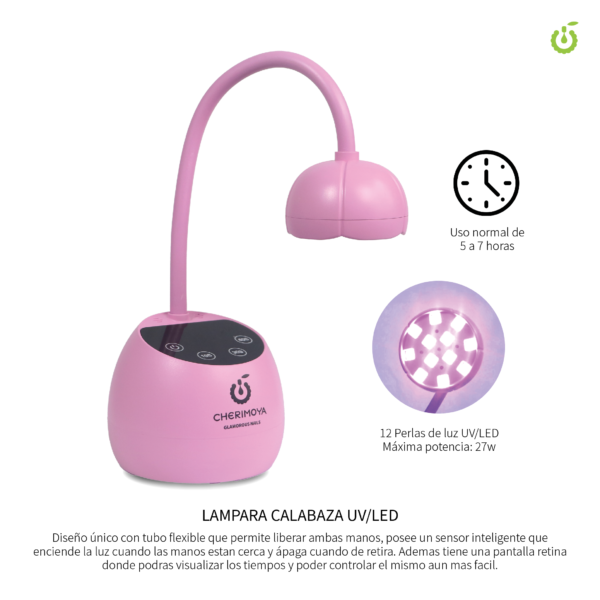 Producto - Lampara/ Cabina Inalambrica Rosa UV/Led 27W BH003385 CHERIMOYA - NAI-CAB-0002 - 0