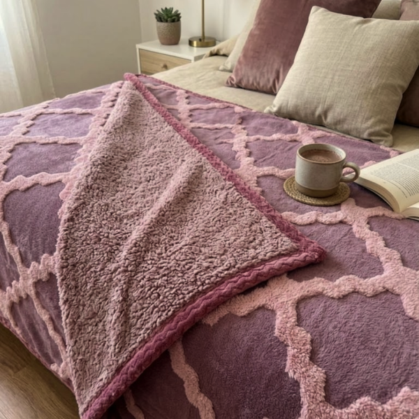 Producto - Manta Texture - Relieve Geométrico y Corderito - 6