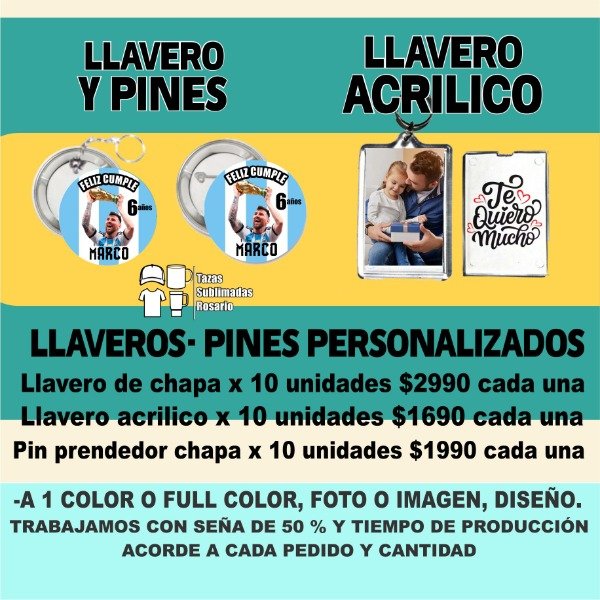 Producto - Llaveros de Chapa y pines Llavero Acrilico