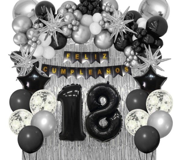 Producto - Combo de Cumpleaños Negro y Plata