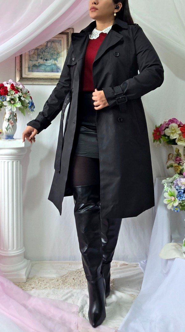 Producto - Trench Vania Negro y Beige! IMPORTADOS NUEVOS - 9