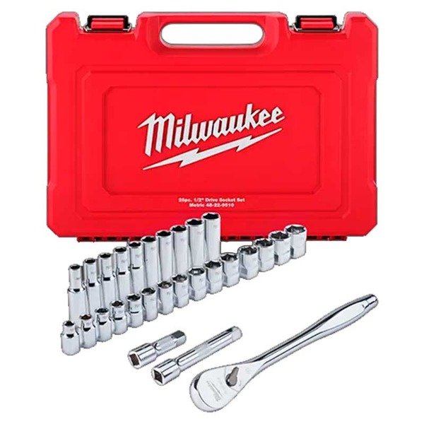 Producto - Juego de Bocallaves Enc. 1/2 28 piezas en mm FOUR FLAT Milwaukee 4822-9510