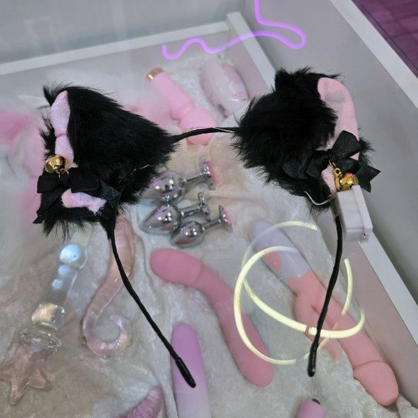 Producto - Orejitas Kitty Bell (rosa/blanco/negro) - 7