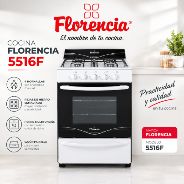 Producto - COCINA FLORENCIA BLANCA  FLOR5516F MULTIGAS