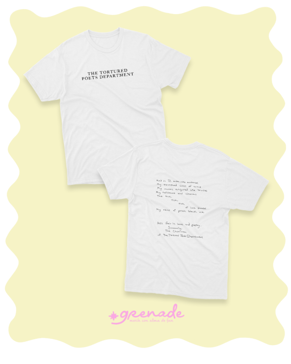 Remera "the tortured poets department" manuscript