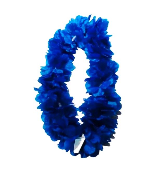 Producto - Boa flores seda azul 1,80