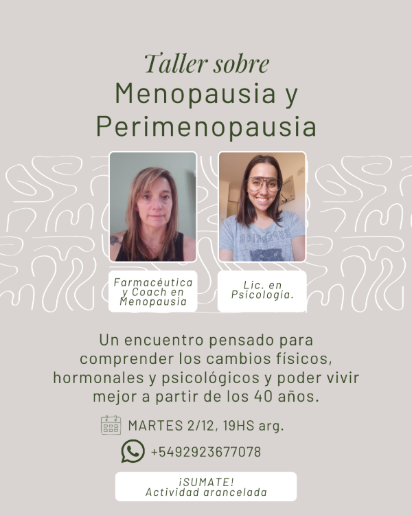 Producto - Taller sobre menopausia